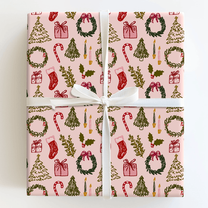 Holly Jolly Doodles - Wrapping Paper - Aspen & Arlo