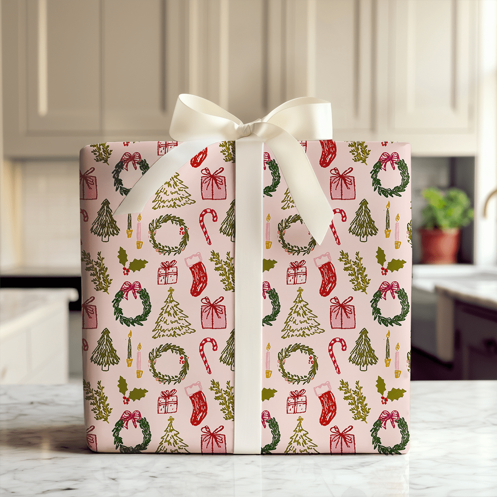 Holly Jolly Doodles - Wrapping Paper - Aspen & Arlo