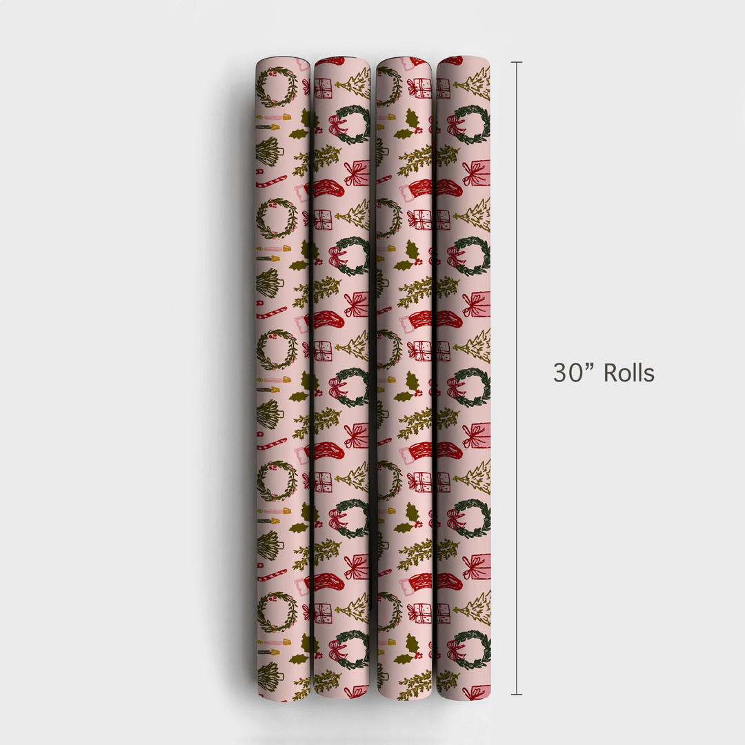 Holly Jolly Doodles - Wrapping Paper - Aspen & Arlo