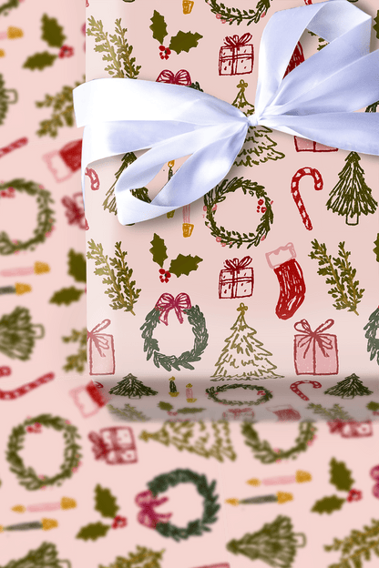 Holly Jolly Doodles - Wrapping Paper - Aspen & Arlo