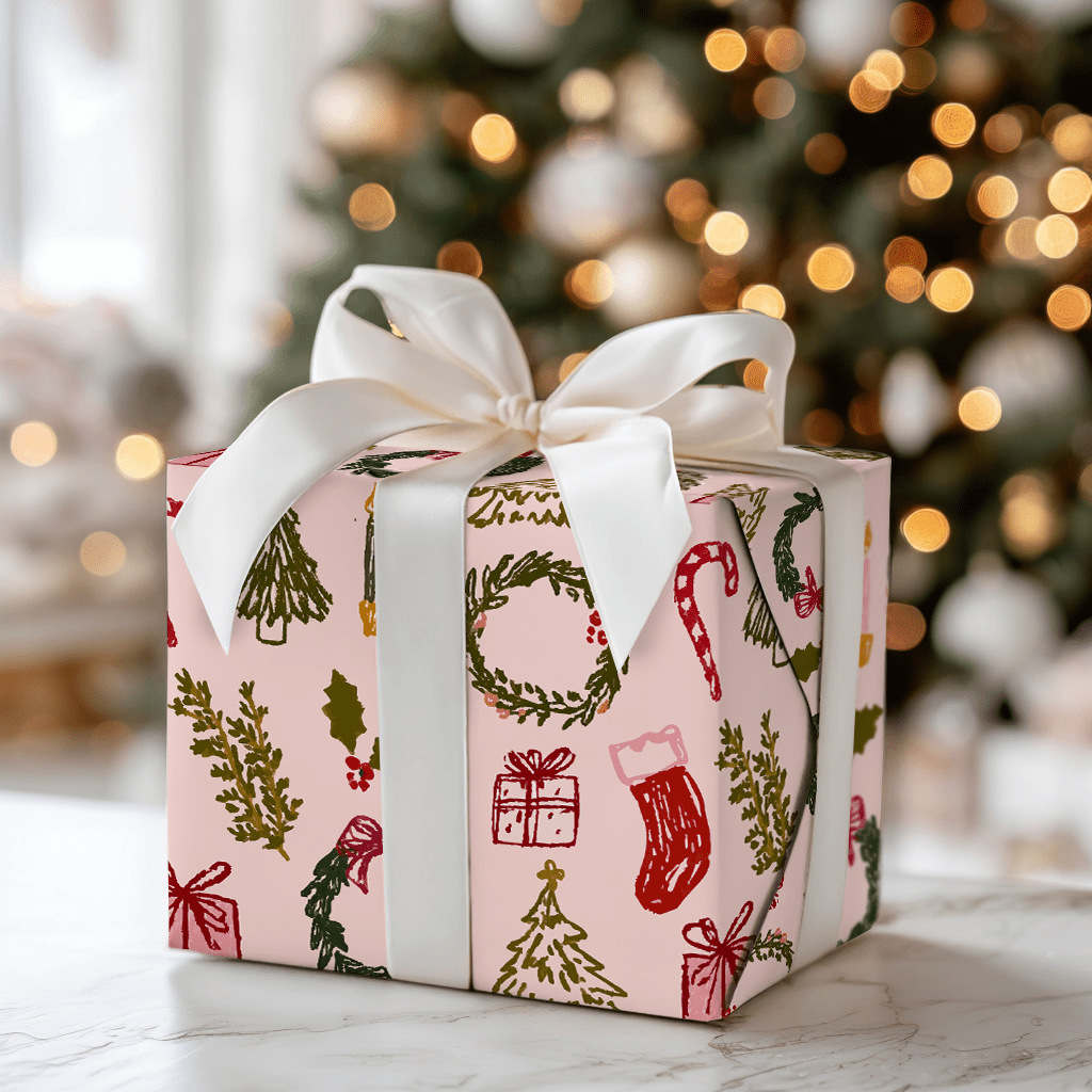 Holly Jolly Doodles - Wrapping Paper - Aspen & Arlo