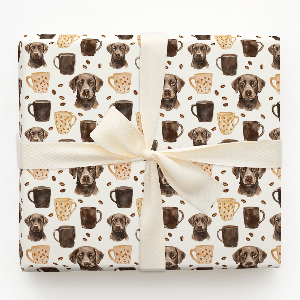 Coffee Day with the Chocolate Lab - Wrapping Paper - Aspen & Arlo
