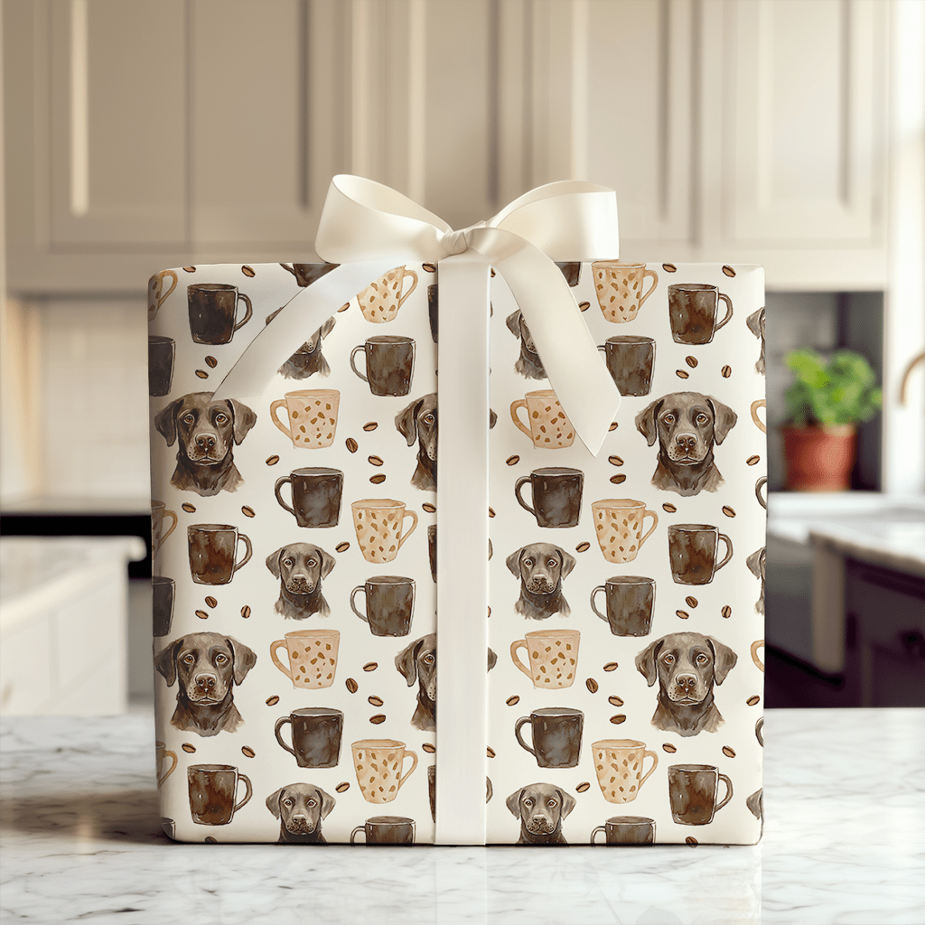 Coffee Day with the Chocolate Lab - Wrapping Paper - Aspen & Arlo