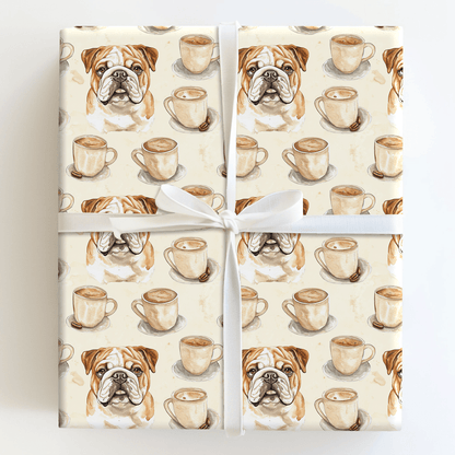 Coffee Day with the Bulldog - Wrapping Paper - Aspen & Arlo