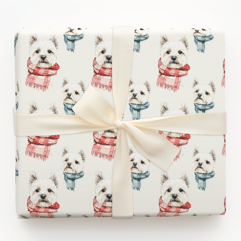 Bundle Up with the Westie - Wrapping Paper - Aspen & Arlo