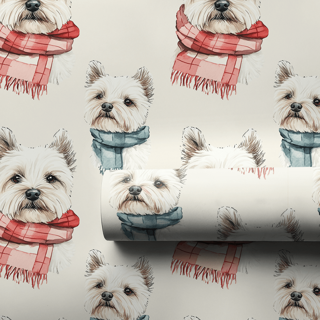Bundle Up with the Westie - Wrapping Paper - Aspen & Arlo