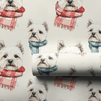 Bundle Up with the Westie - Wrapping Paper - Aspen & Arlo