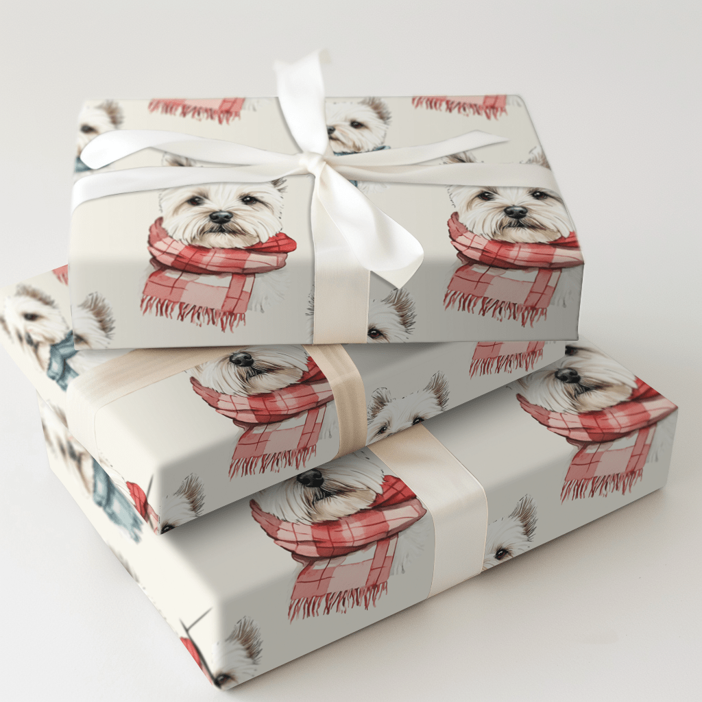 Bundle Up with the Westie - Wrapping Paper - Aspen & Arlo