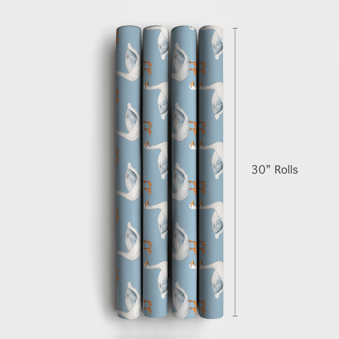 Dreamy Goose Blues - Wrapping Paper - Aspen & Arlo