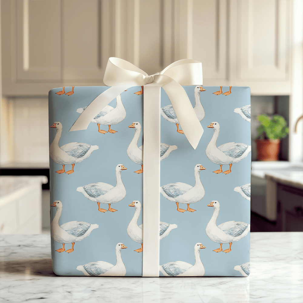 Dreamy Goose Blues - Wrapping Paper - Aspen & Arlo