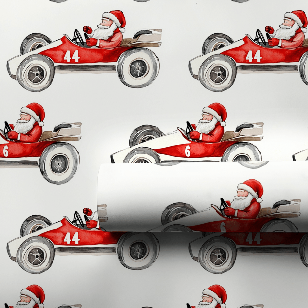 Santa's Speedway - Wrapping Paper - Aspen & Arlo