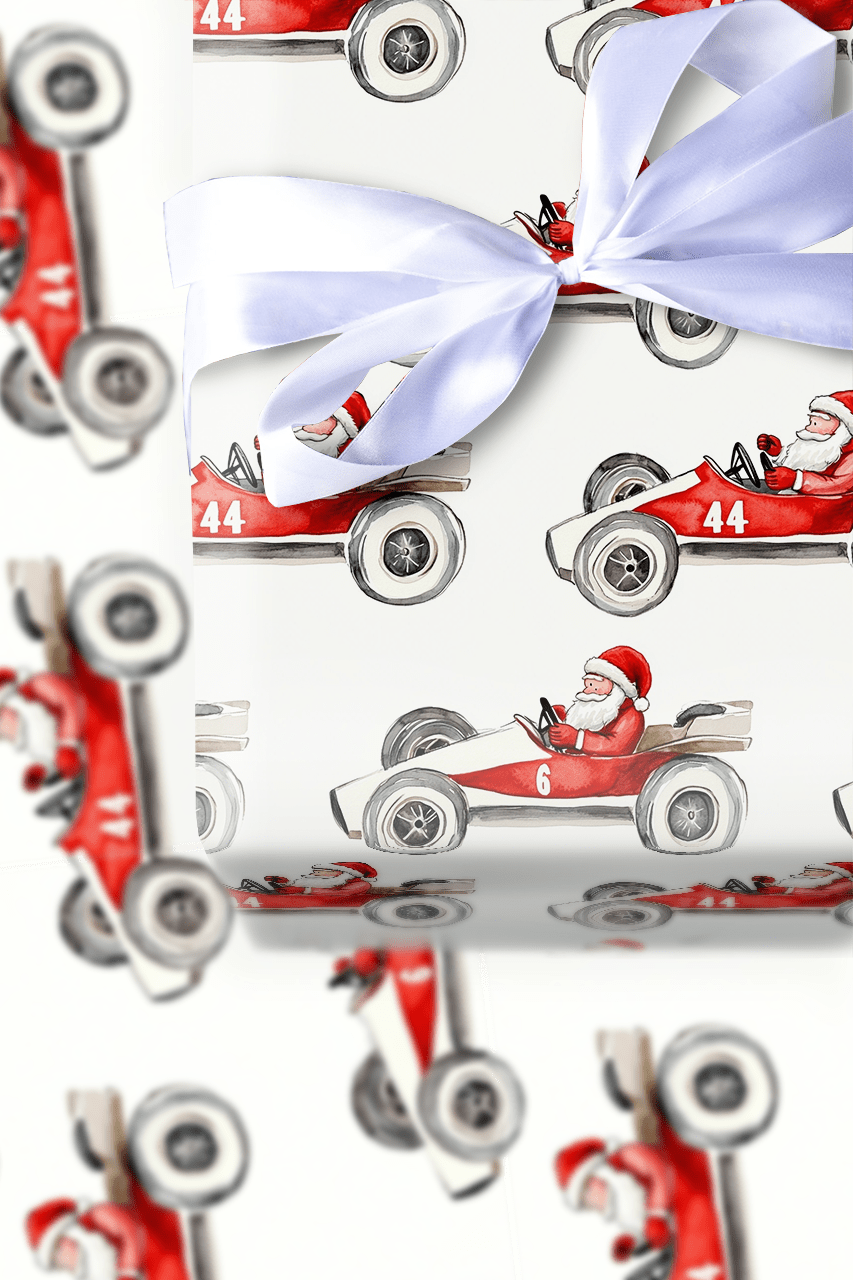 Santa's Speedway - Wrapping Paper - Aspen & Arlo