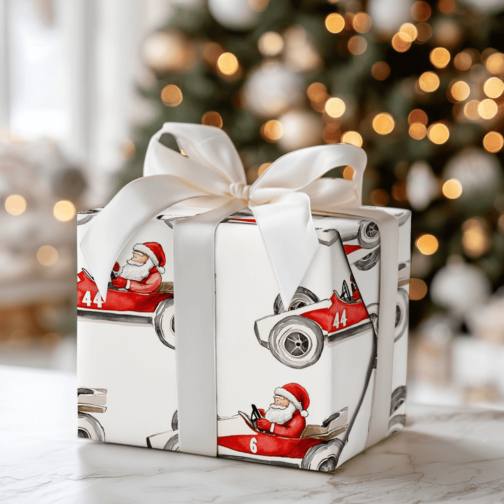 Santa's Speedway - Wrapping Paper - Aspen & Arlo
