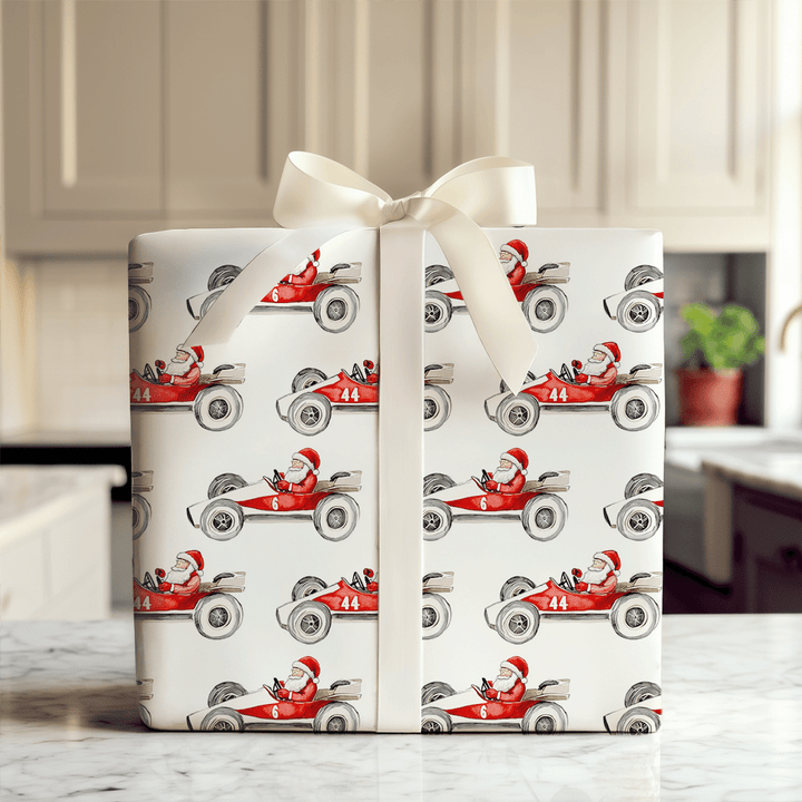 Santa's Speedway - Wrapping Paper - Aspen & Arlo