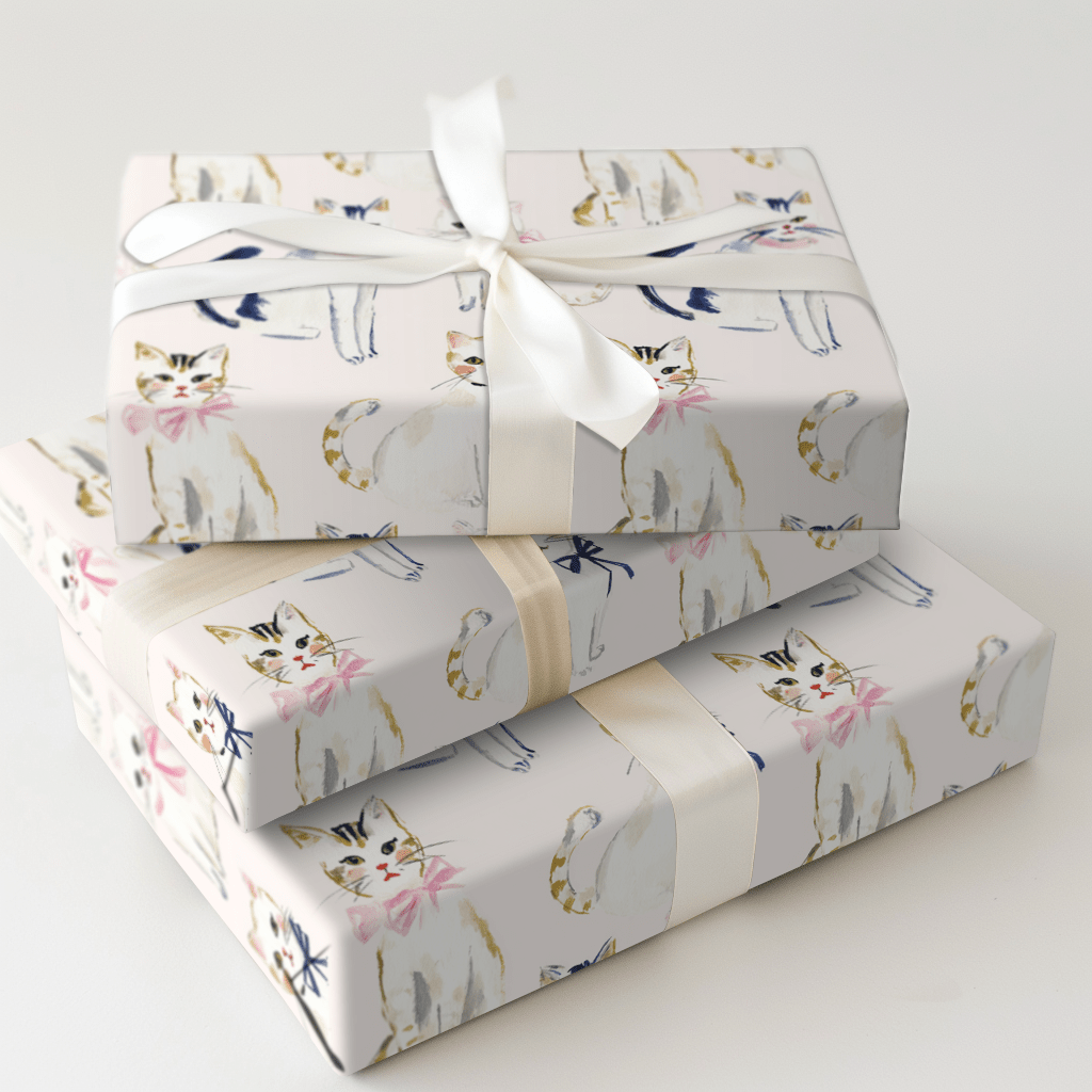 Cats with Bows - Wrapping Paper - Aspen & Arlo