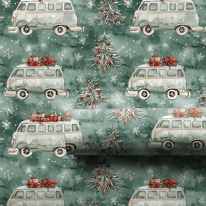 Peace and Love Christmas Bus - Wrapping Paper - Aspen & Arlo