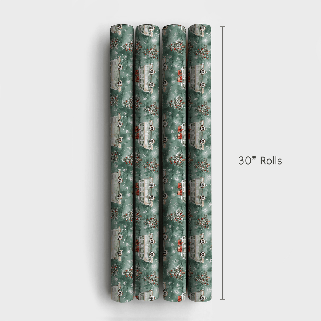 Peace and Love Christmas Bus - Wrapping Paper - Aspen & Arlo