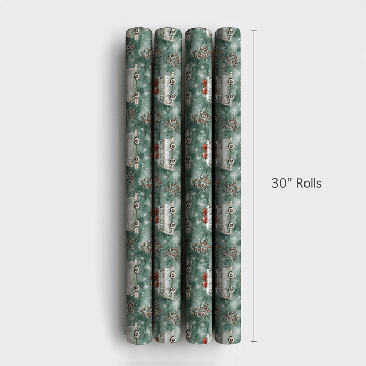 Peace and Love Christmas Bus - Wrapping Paper - Aspen & Arlo