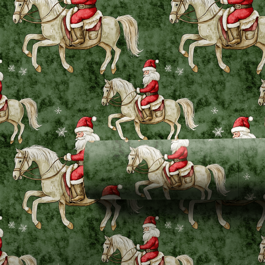 Saddle Up Santa - Wrapping Paper - Aspen & Arlo