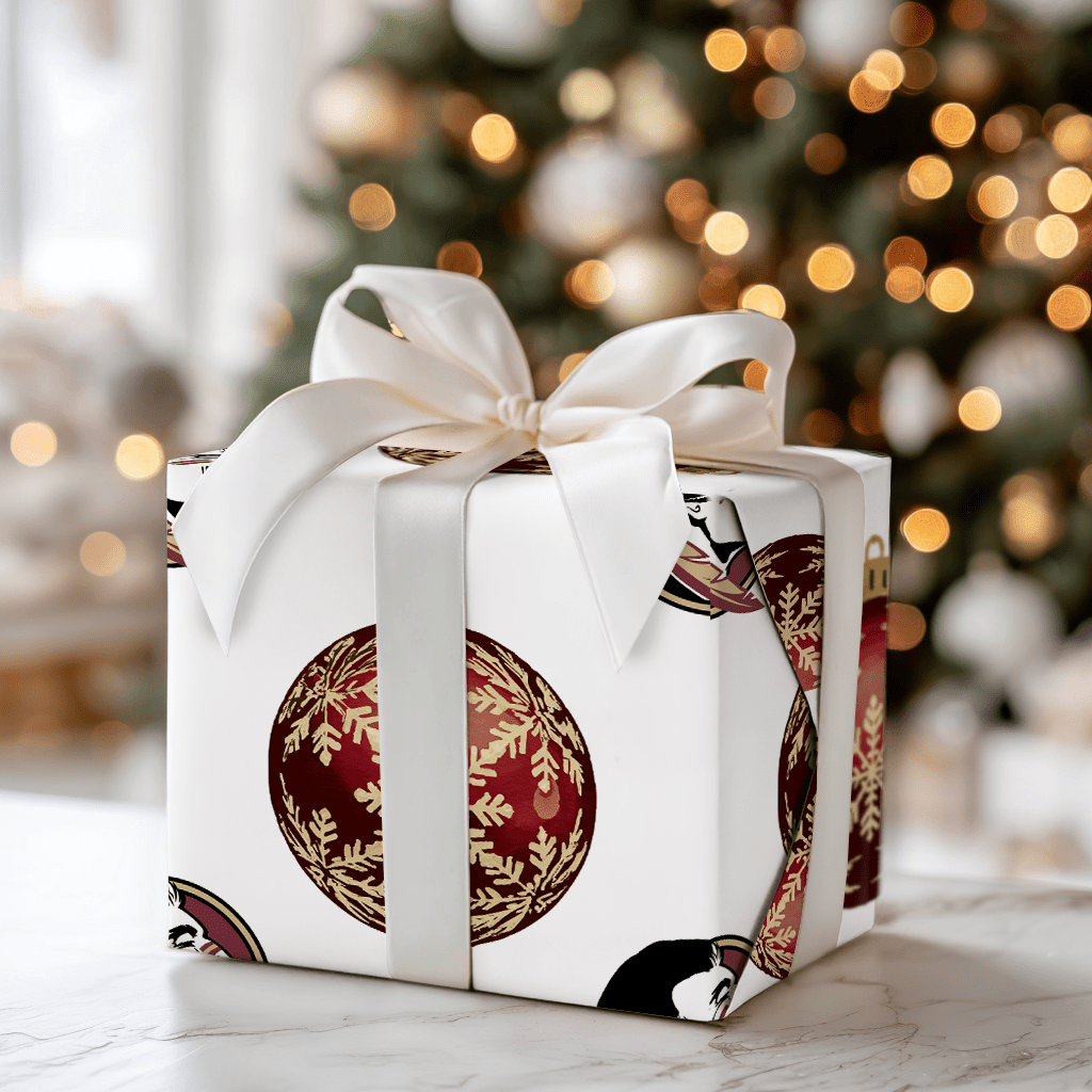 Garnet & Gold Glimmer - Wrapping Paper - Aspen & Arlo