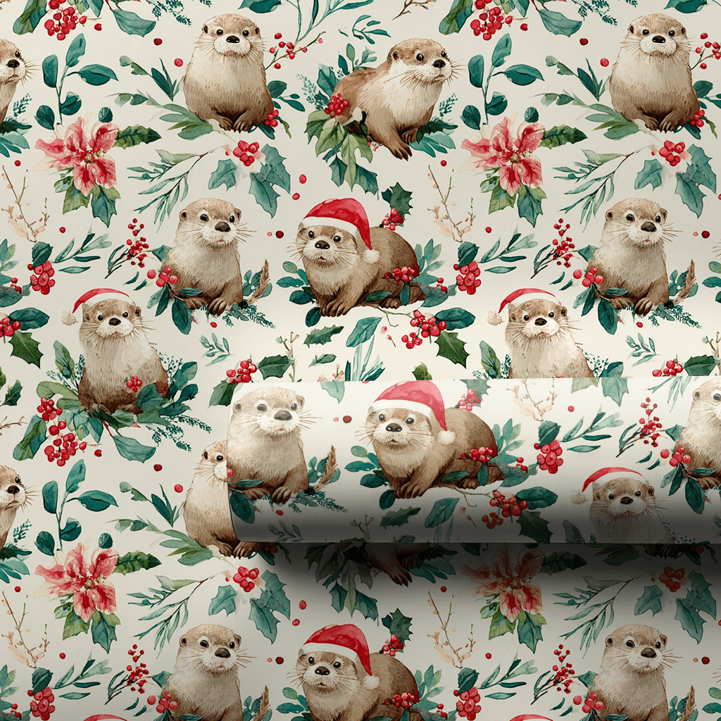 Old Saint Otter - Wrapping Paper - Aspen & Arlo