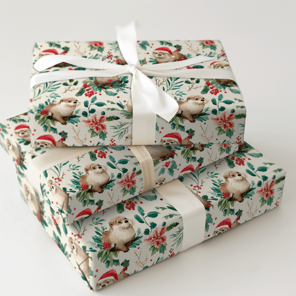 Old Saint Otter - Wrapping Paper - Aspen & Arlo