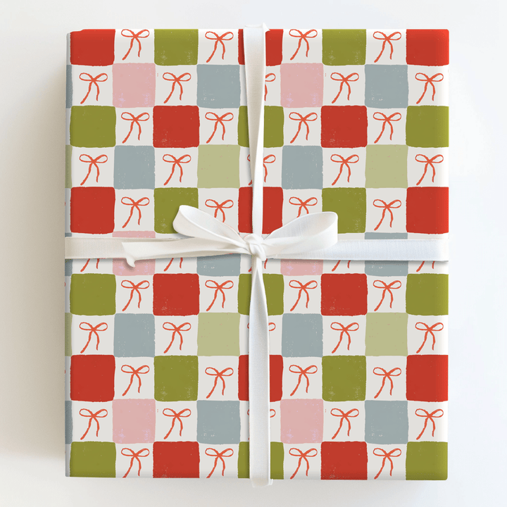 Checkered Bows - Wrapping Paper - Aspen & Arlo