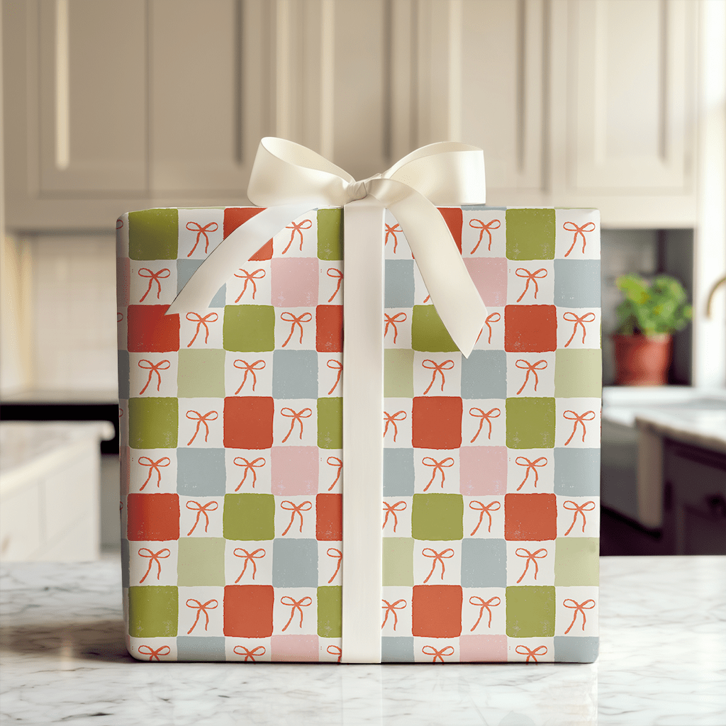 Checkered Bows - Wrapping Paper - Aspen & Arlo
