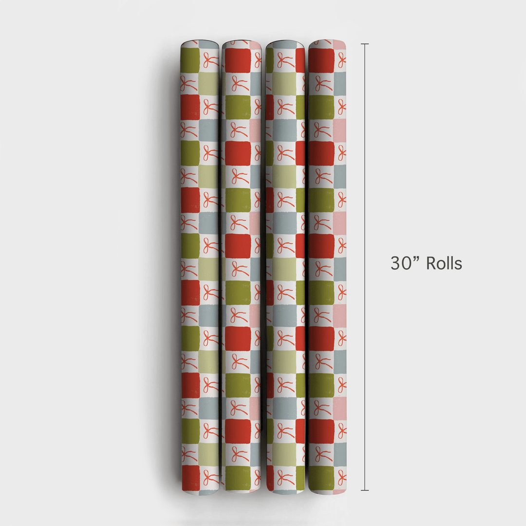 Checkered Bows - Wrapping Paper - Aspen & Arlo