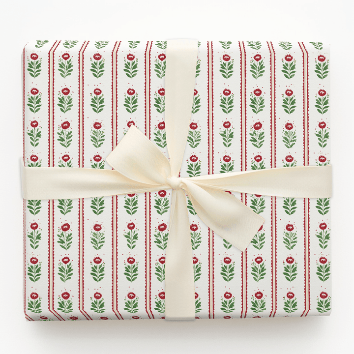 Folk Christmas Poppy - Wrapping Paper - Aspen & Arlo