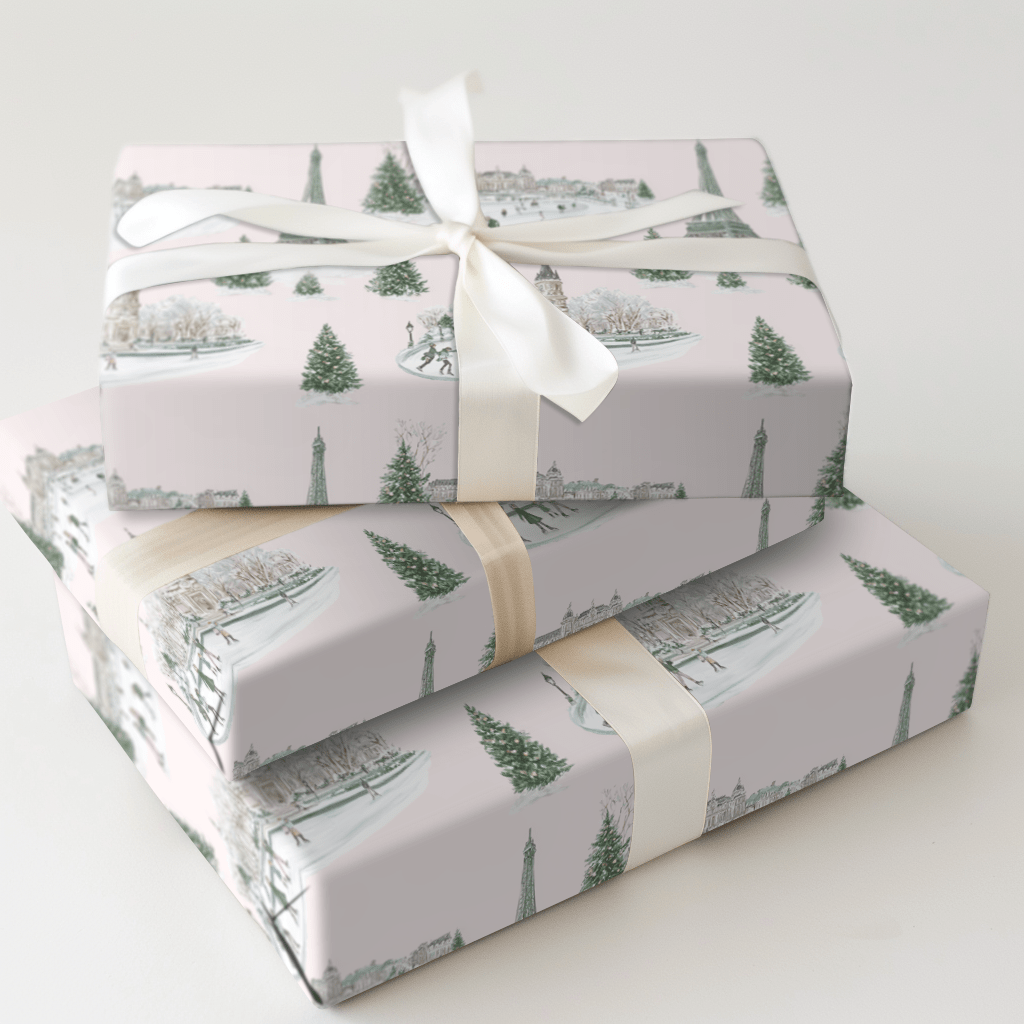 Winter at Jarden des Tuileries - Wrapping Paper - Aspen & Arlo