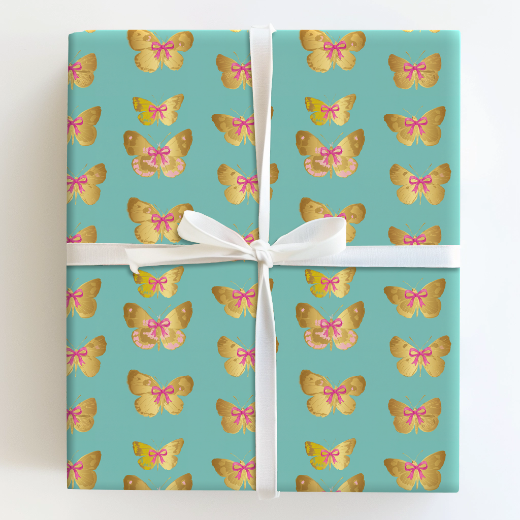 Teal and Gold Butterflies