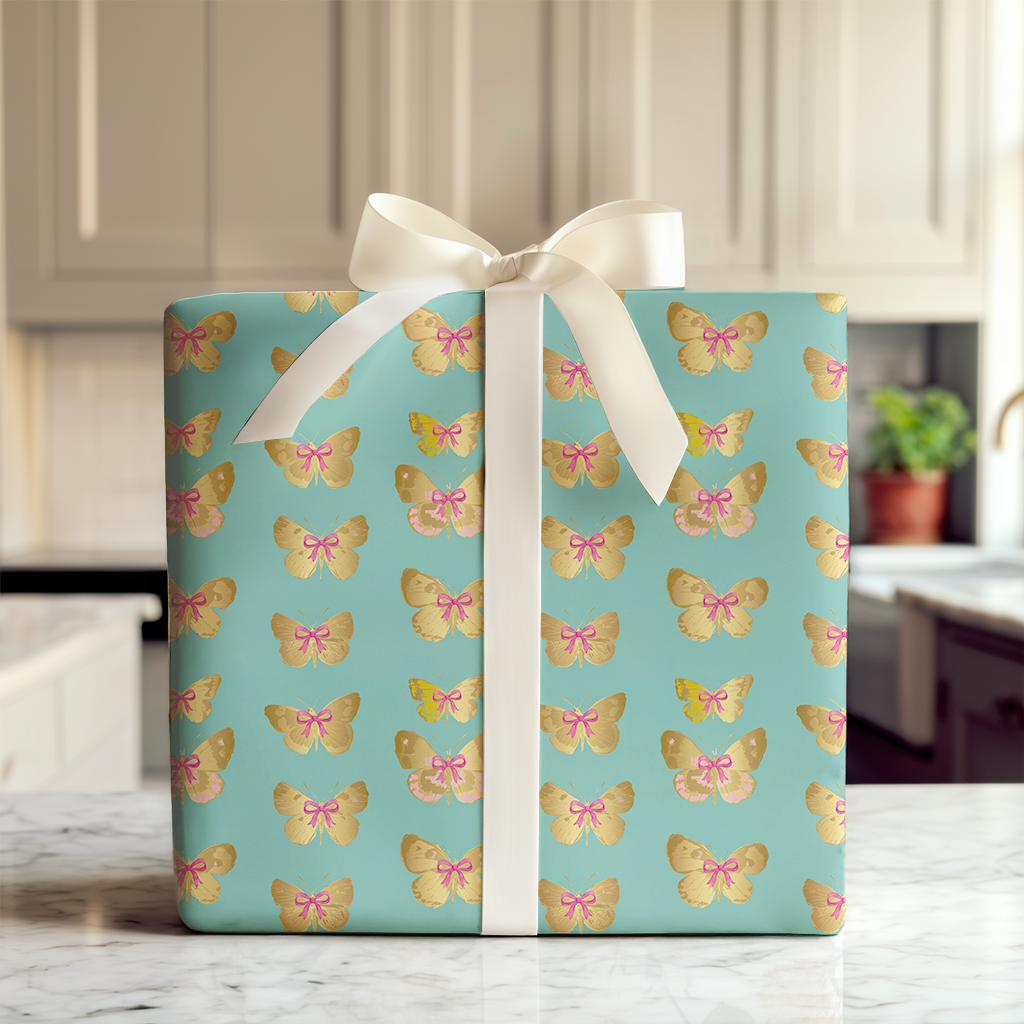 Teal and Gold Butterflies