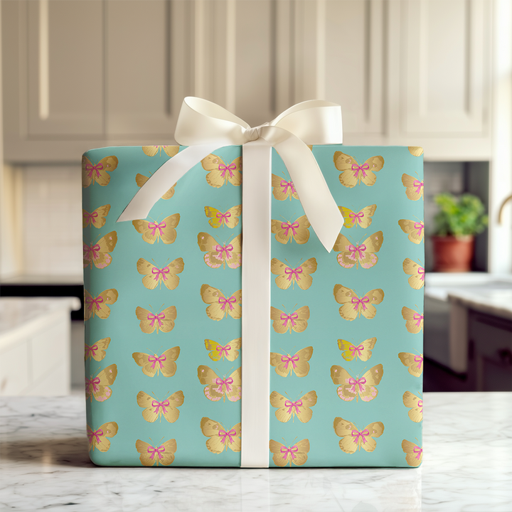 Teal and Gold Butterflies