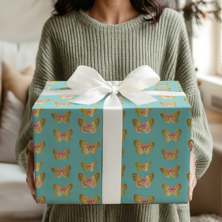 Teal and Gold Butterflies