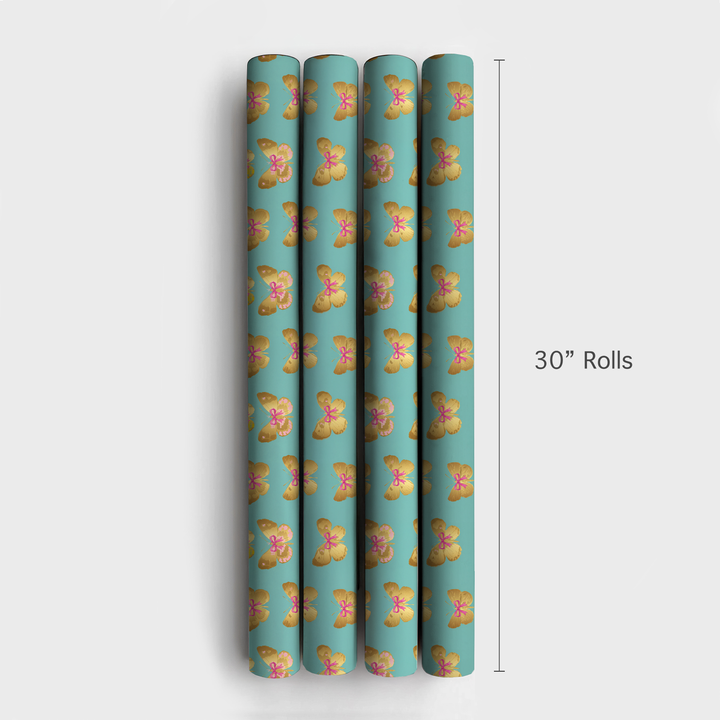 Teal and Gold Butterflies