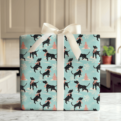 Black Lab on the Ice - Wrapping Paper - Aspen & Arlo