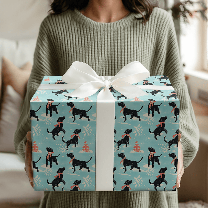 Black Lab on the Ice - Wrapping Paper - Aspen & Arlo