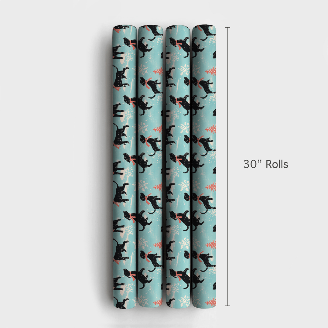 Black Lab on the Ice - Wrapping Paper - Aspen & Arlo