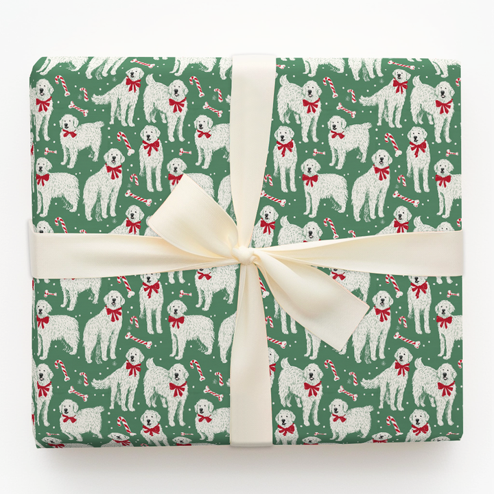 Great Pyrenees Candy Cane Bows
