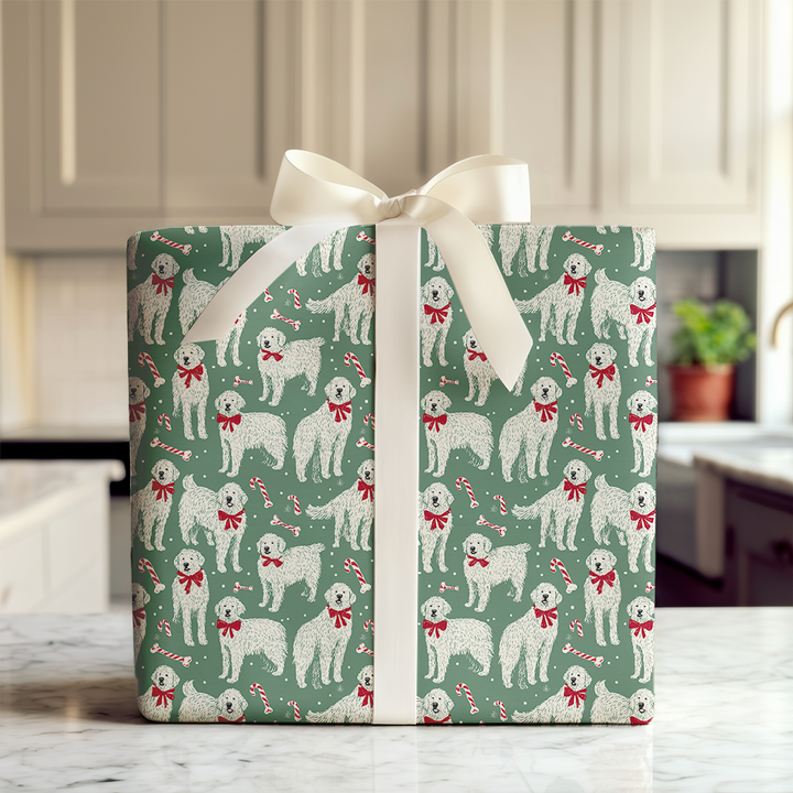 Great Pyrenees Candy Cane Bows