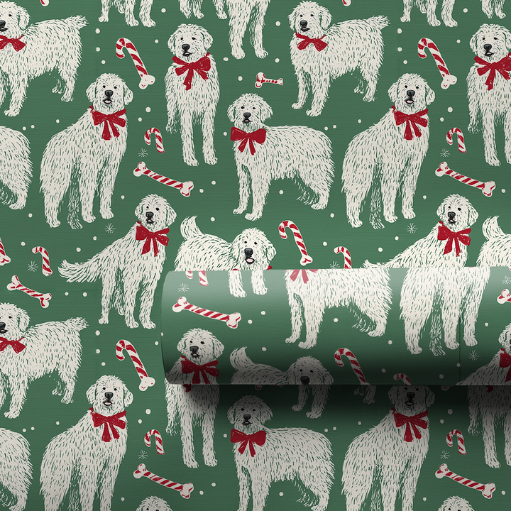 Great Pyrenees Candy Cane Bows