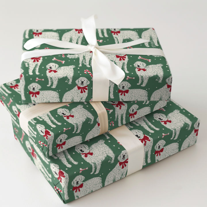 Great Pyrenees Candy Cane Bows