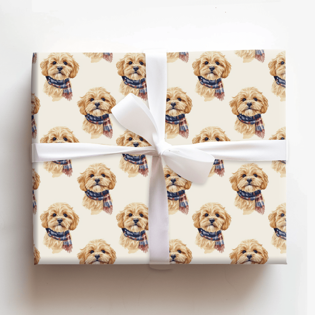 Bundle Up with the Cavapoo - Wrapping Paper - Aspen & Arlo