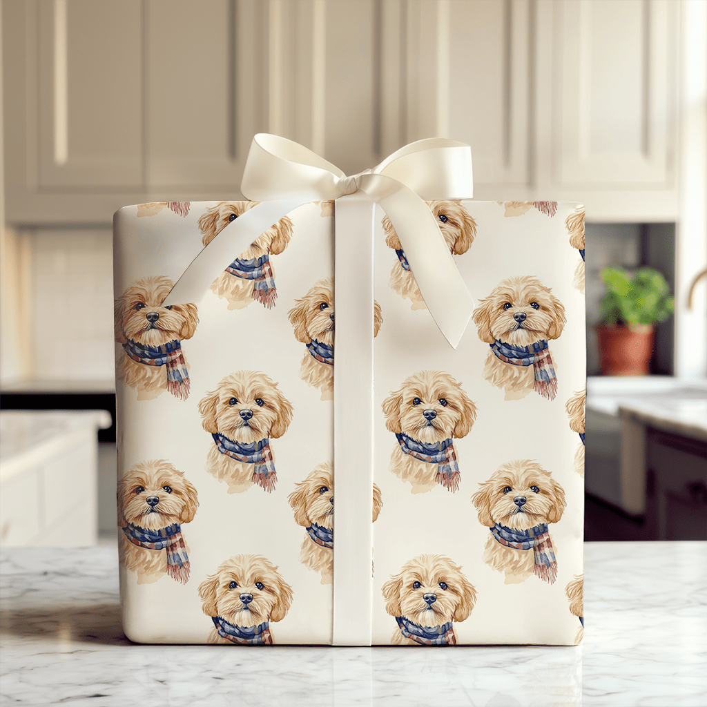 Bundle Up with the Cavapoo - Wrapping Paper - Aspen & Arlo