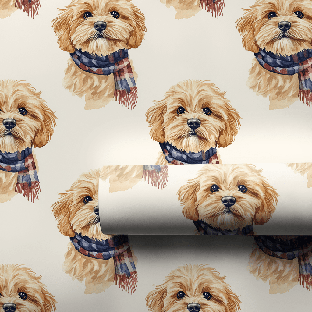 Bundle Up with the Cavapoo - Wrapping Paper - Aspen & Arlo