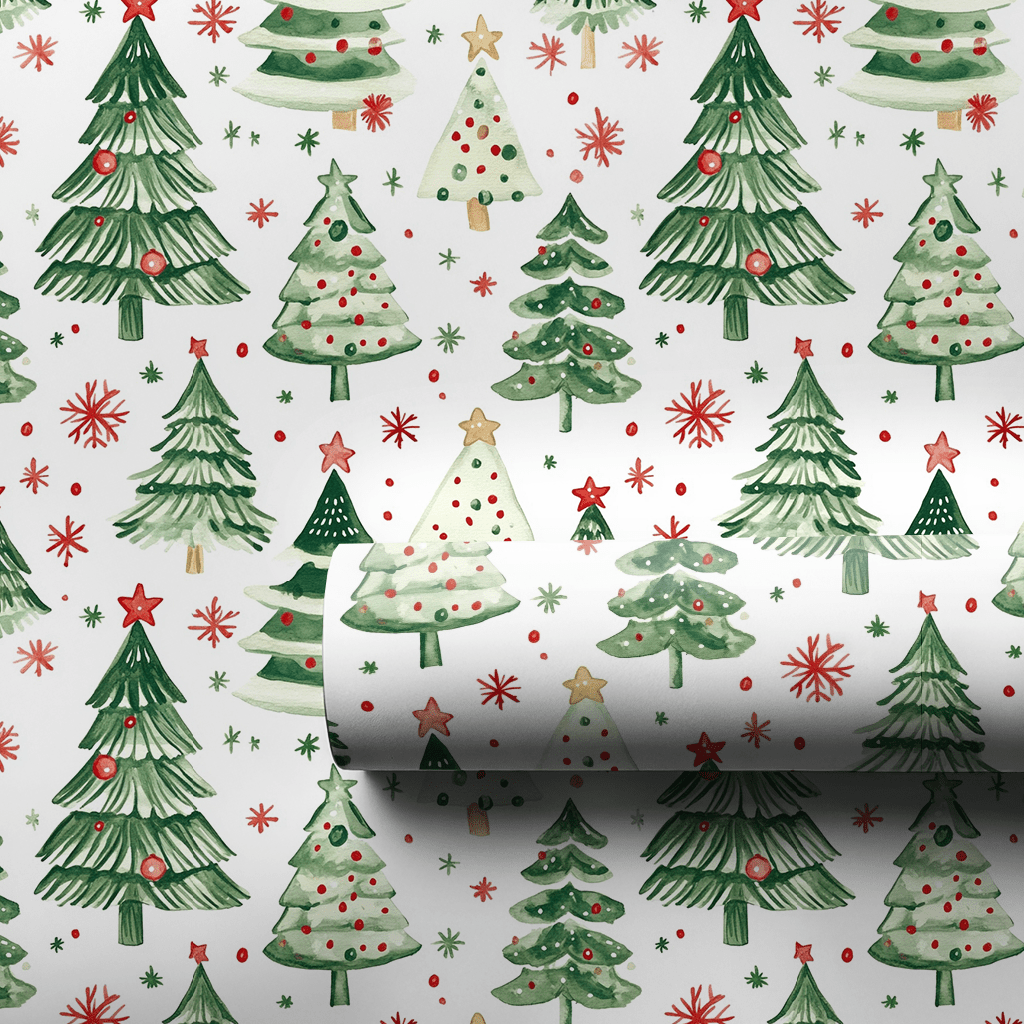 Christmas Green Tree - Wrapping Paper - Aspen & Arlo