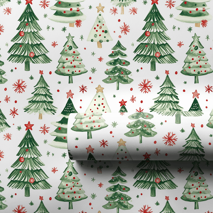 Christmas Green Tree - Wrapping Paper - Aspen & Arlo