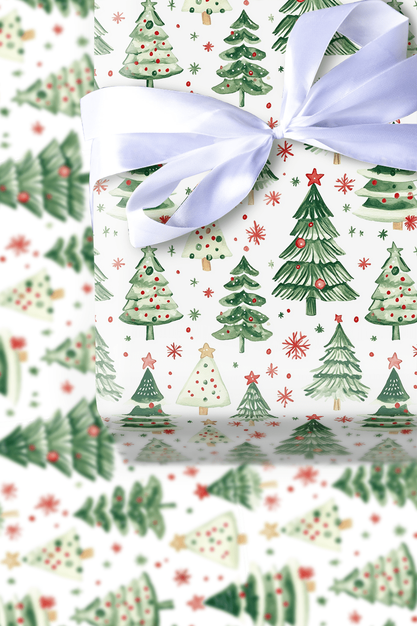 Christmas Green Tree - Wrapping Paper - Aspen & Arlo
