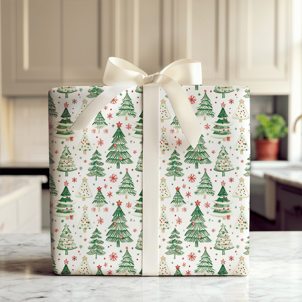 Christmas Green Tree - Wrapping Paper - Aspen & Arlo
